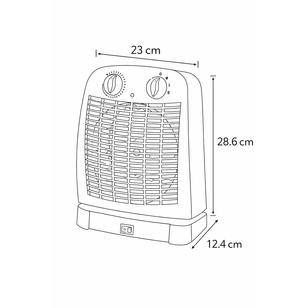Sheffield Upright Fan Heater with Thermostat Control – 2000W, Oscillating