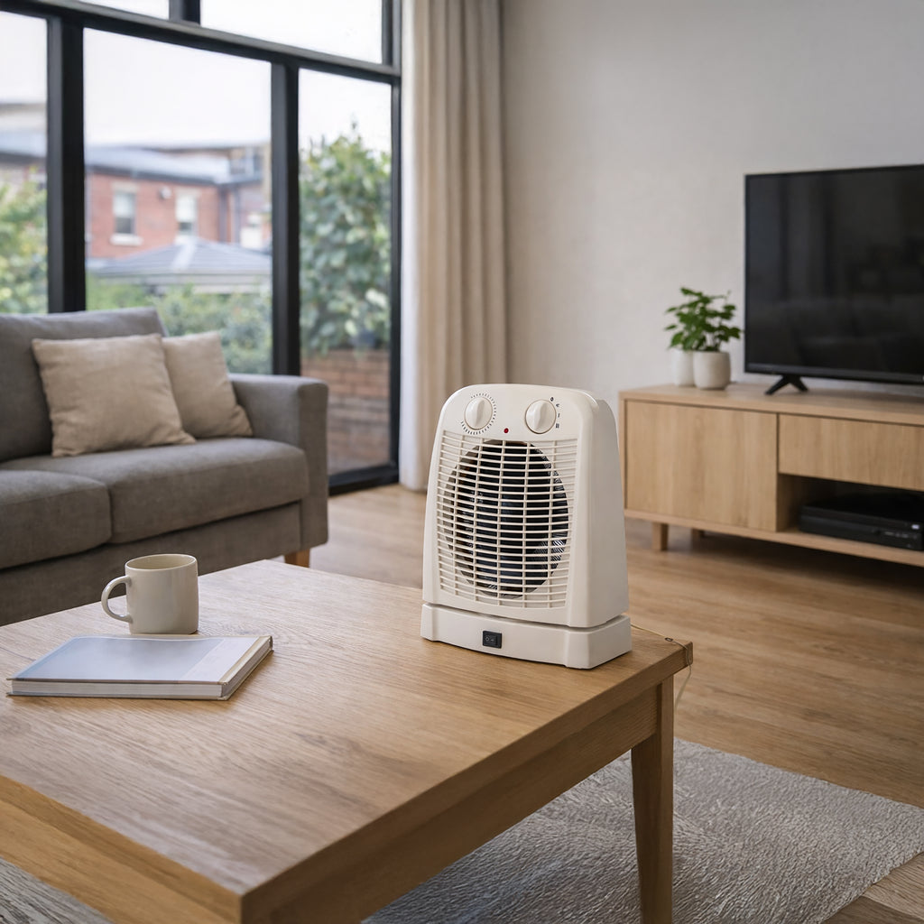 Sheffield Upright Fan Heater with Thermostat Control – 2000W, Oscillating