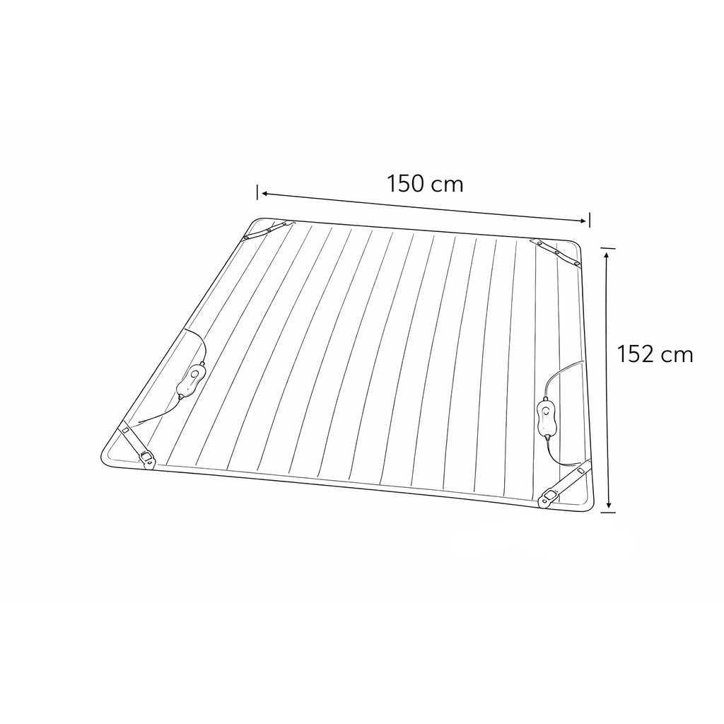 Sheffield Electric Blanket – Queen Size | Dual Controllers | 3 Heat Settings | Machine Washable